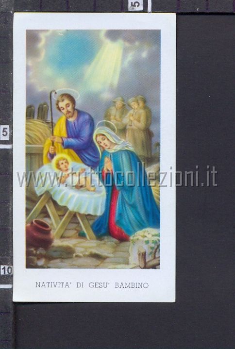 Collezionismo di santini con Gesù bambino e natività